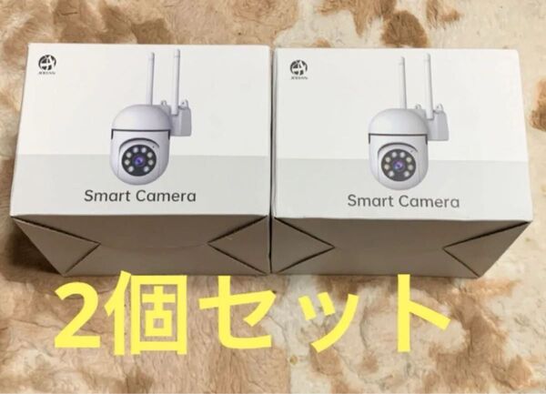 ⑥新品2セットワイヤレスネットワークカメラ、防犯、ベイビー、ペット、介護、携帯4Gで海外からも遠隔モニター可能