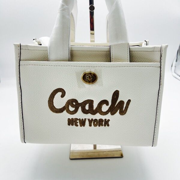 コーチ COACH coach カーゴ トート スモール ペブルレザー ホワイト 白