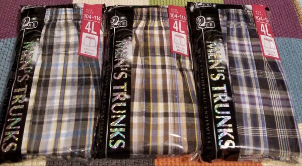 4Lサイズ 大きいサイズ 綿100% トランクス パンツ 6枚セット 新品未使用品 メンズ 下着