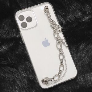 iPhoneケース チェーン 付き クリア 透明 韓国 スマホケース アイホンケース 落下防止 持ち手 カバー おしゃれ ロック