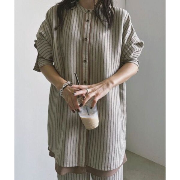 アメリ AMERI 2way soft ソフト ストライプ シャツ ストライプシャツ ブラウス
