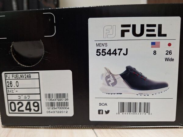 フットジョイ FootJoy FJ FUEL ゴルフシューズ 26.0cm Wide ネイビー