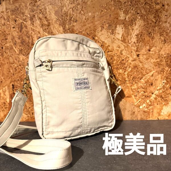 【極美品】PORTER MILE SHOULDER BAG オフホワイト ナイロン