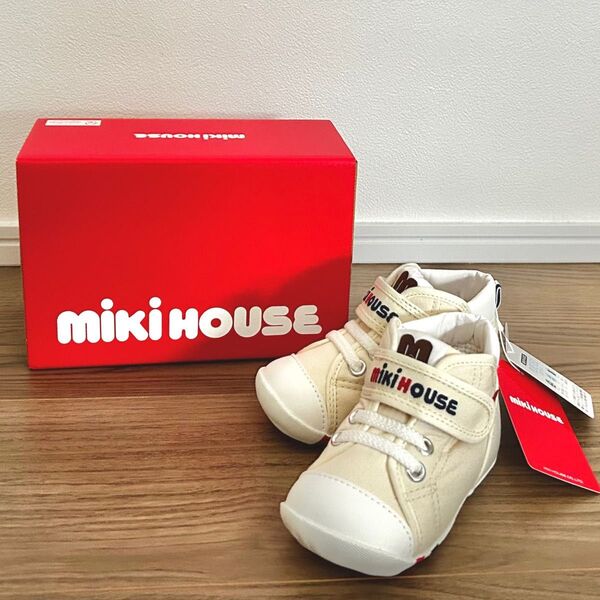 【新品タグ付き】ミキハウス mikihouse ファーストシューズ ベビーシューズ 白 アイボリー 13cm 13.0cm