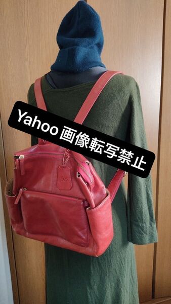 fes 本革 リュック レッド