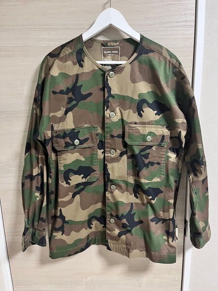 GLOBAL WORK 迷彩 ミリタリー ジャケット 長袖 シャツ カモフラ BDU カバーオール ワークシャツ