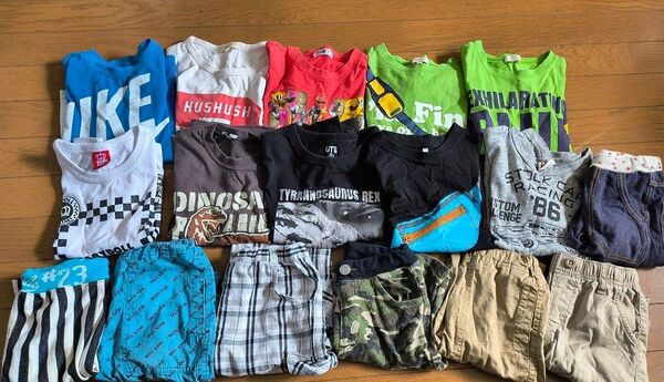 120センチ 男の子 半袖Tシャツ 半ズボン ハーフパンツ 長袖Tシャツ ロンT 17点 まとめ売り
