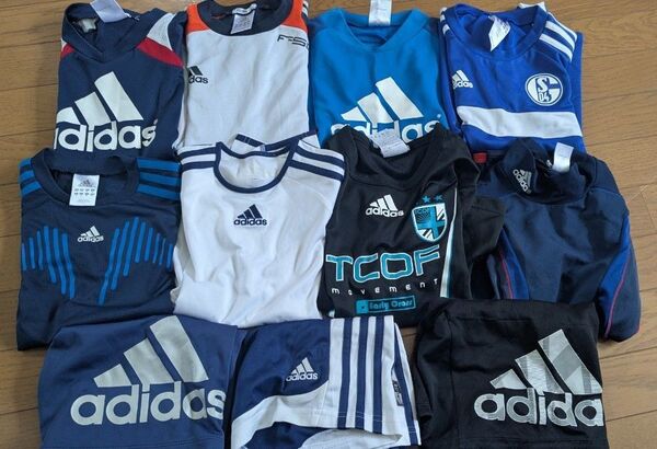 サッカー ウエア アディダス adidas 130センチ 男の子 半袖Tシャツ 長袖Tシャツ ハーフパンツ 11点 まとめ売り