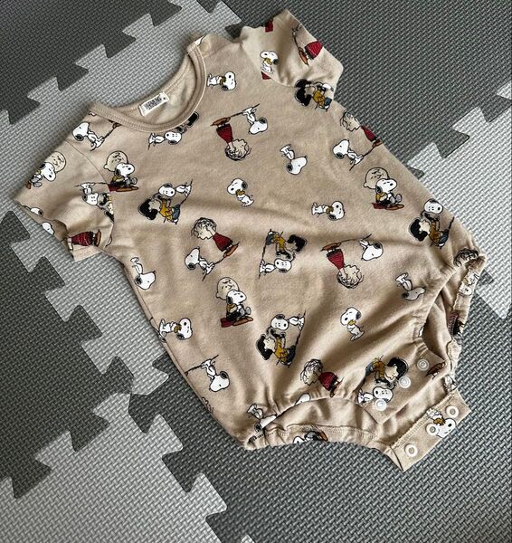 スヌーピー ロンパース ベビー 80cm 半袖ロンパース ベビー服 PEANUTS