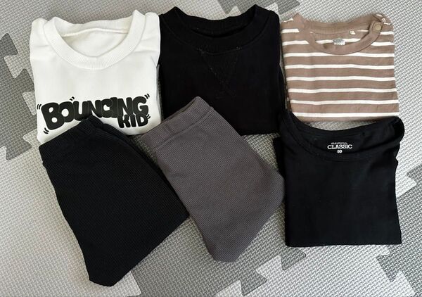 【美品】ベビーパンツ ベビートップス Tシャツ トレーナー リブパンツ まとめ6点 長袖 保育園着