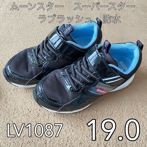 キッズ スニーカー ムーンスター スーパースター ラブラッシュ 防水 19cm