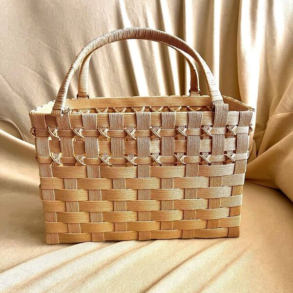 かごバッグ ハンドバッグ サマーバッグ 浴衣バッグ 和装小物 ハンドメイド 透かし