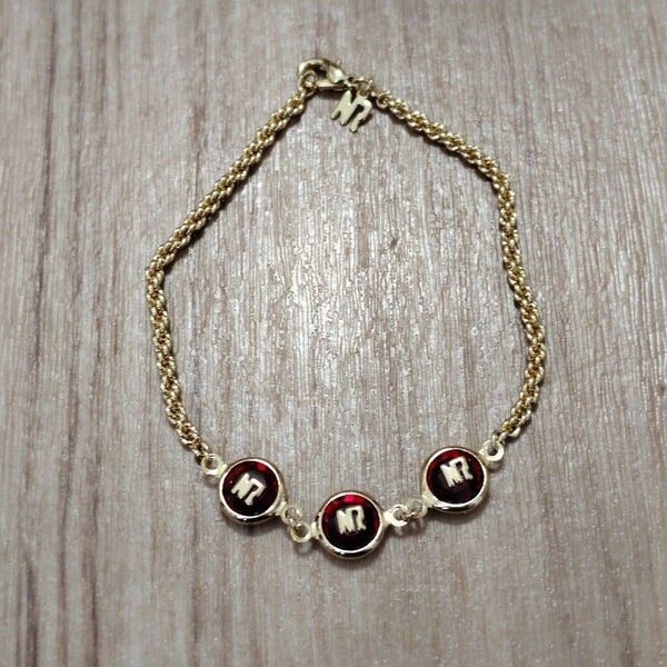 *NINA RICCI* ニナ・リッチ ブレスレット 赤 ゴールド ヴィンテージ 美品 アクセサリー