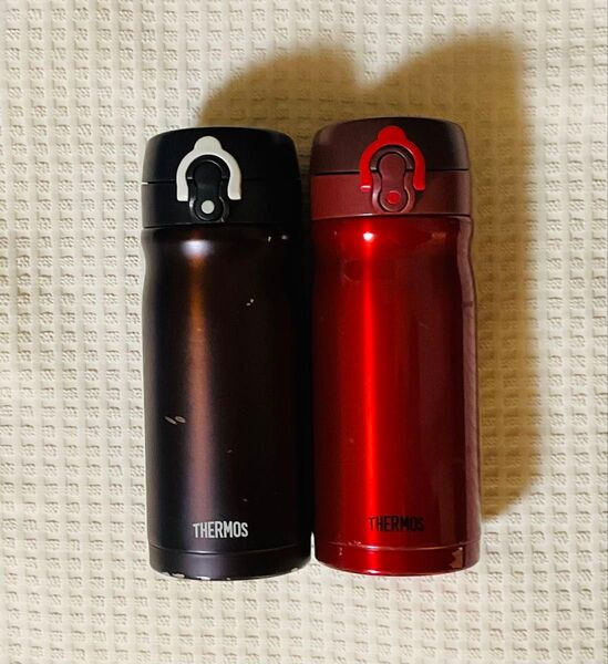 まとめ売り サーモス 350ml 2本セット ブラック レッド 水筒 真空断熱ケータイマグ ステンレスボトル
