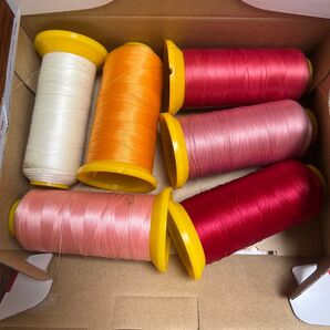 エースクラウンクラウン30番ミシン糸 まとめ売り オレンジ ピンク 赤 白 6個セット