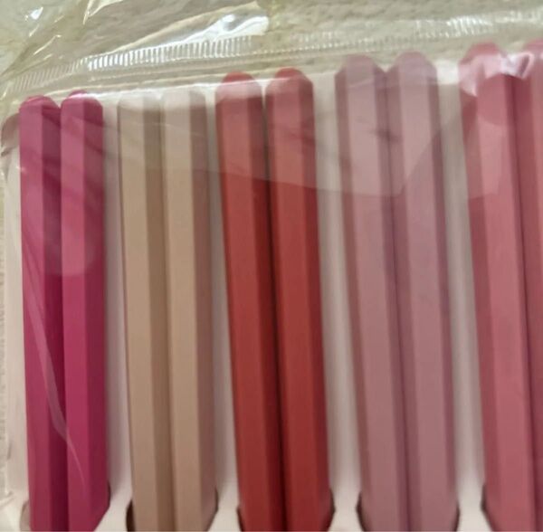 六角形のお箸 5膳セット ピンク系 グラデーションカラー 未使用