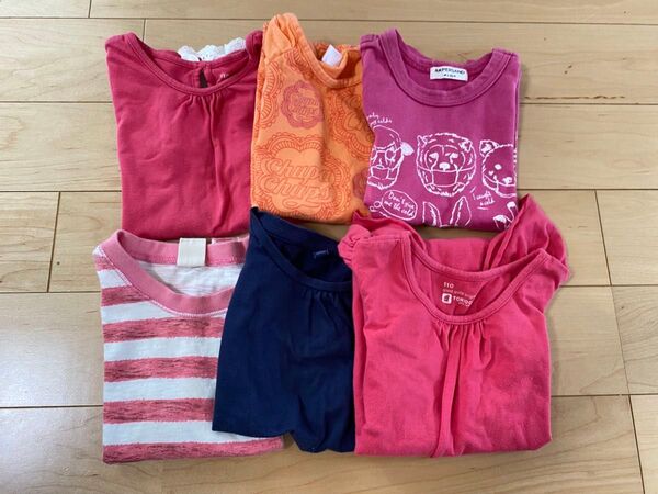 キッズTシャツ ワンピース 6枚セット 女の子 ピンク 110