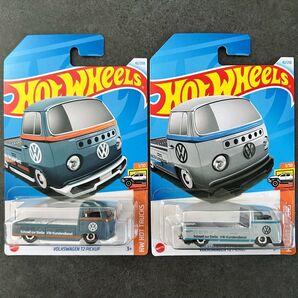 【新品未開封】ホットウィール フォルクス ワーゲン T2 ピックアップ ブルー & グレー 2台 セット