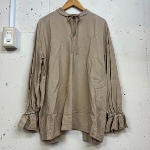PUBLIC TOKYO パブリック トウキョウ 岐阜産 長袖 ブラウス レディース ベージュ 日本製 フリーサイズ