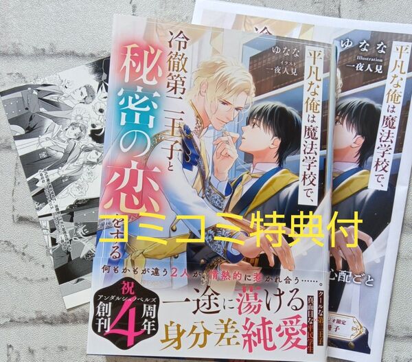 平凡な俺は魔法学校で、冷徹第二王子と秘密の恋をする ◇ ゆなな 一夜人見 BL コミコミ特典付