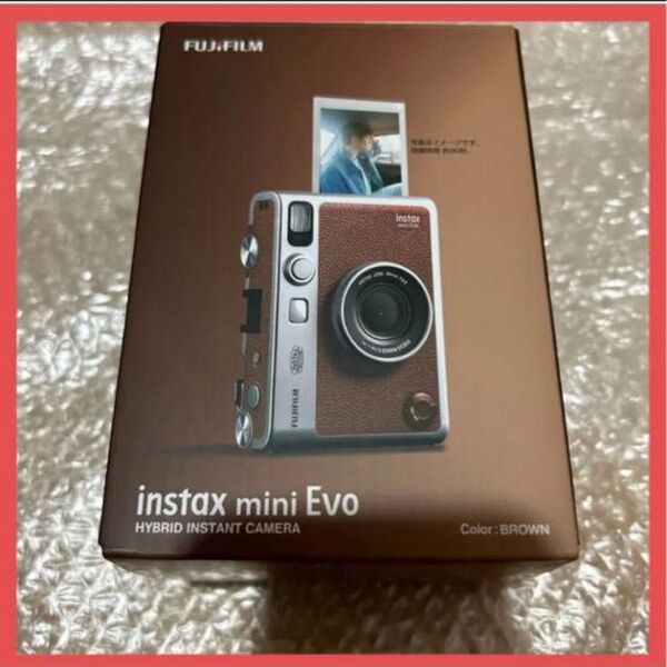 フジフイルム インスタントカメラ instax mini Evo 「チェキ」BROWN FUJIFILM 富士フイルム ブラウン
