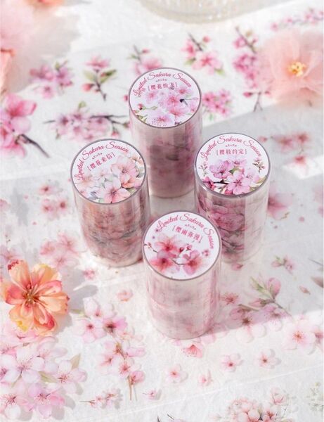 ロールシール 桜の季節限定 4種類各2m コラージュ 素材