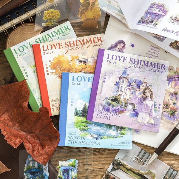 紙もの・シール 生活風景 4種類80枚入り コラージュ 素材
