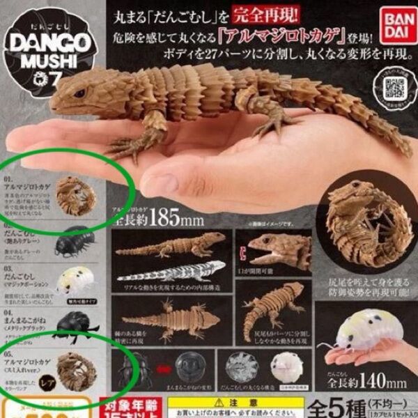 いきもの大図鑑 ダンゴムシ07 アルマジロトカゲ ノーマル 墨入れ レア