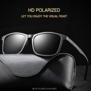 黒 偏光サングラス シンプル UV400 アウトドア ブラック 日差し対策 男女