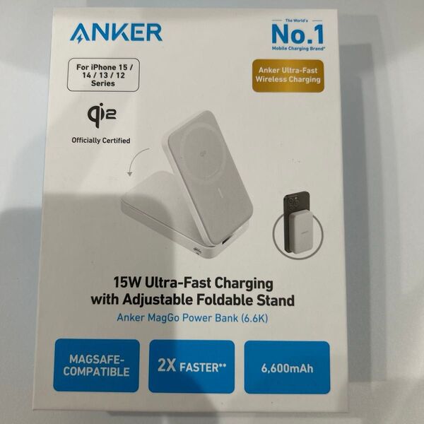Anker MagGo スタンド Qi2 ワイヤレス充電 15W MagSafe マグネット式 ワイヤレス モバイルバッテリー