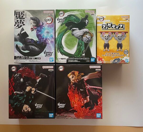 鬼滅の刃 フィギュア5点セット 魘夢、不死川実弥、ムキムキねずみ、煉獄杏寿郎、竈門炭治郎