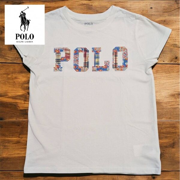POLO ポロラルフローレン パッチワーク ロゴ Tシャツ 女の子 ガールズ 半袖