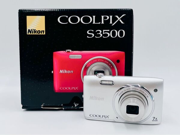 【美品】Nikon COOLPIX S3500 シルバー デジカメ 元箱付き コンパクトデジタルカメラ