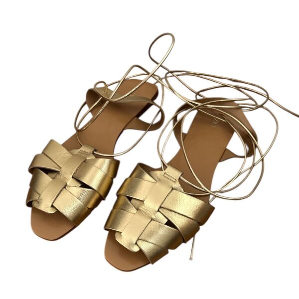 ZARA サンダル ゴールド 23.5 フラットサンダル