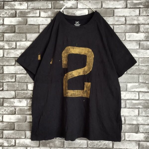 grunge ナンバリング 超オーバーサイズ ボロTシャツtシャツ 襤褸 ペンキ 古着 半袖 半袖Tシャツ 黒