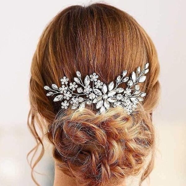 ヘアアクセサリー 髪飾り ヘッドドレス 花 シルバー ブライダル ウェディング 結婚式 フォーマル フラワー レディース キッズ