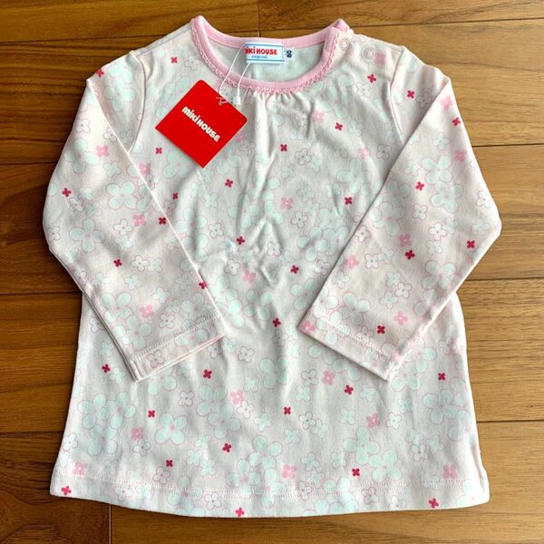 MIKI HOUSE ミキハウス 花柄 ロンT トップス トレーナー 女の子 80cm 長袖 ベビー ピンク