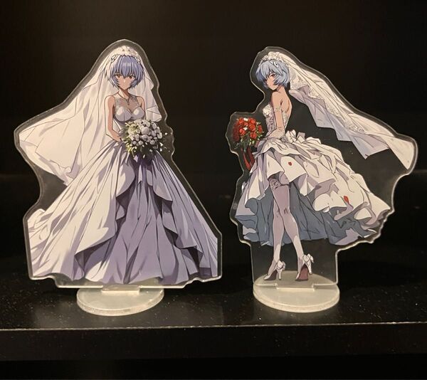 エヴァンゲリオン 綾波レイ ウエディングドレス アクリルスタンド 2体セット
