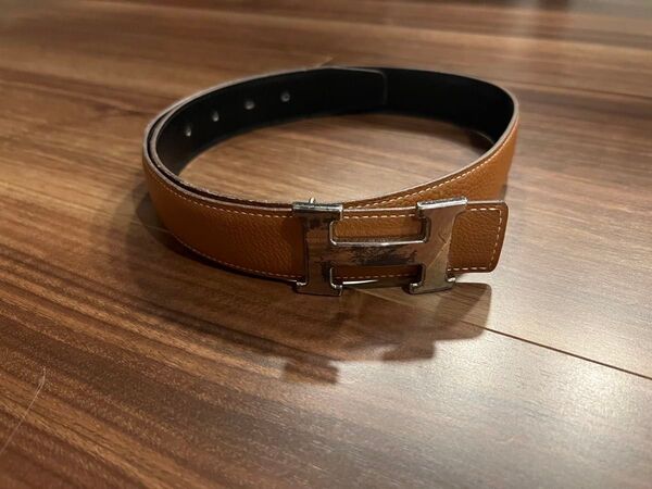 HERMES レザー コンスタンス Hベルト リバーシブル サイズ80 キャメル ブラック