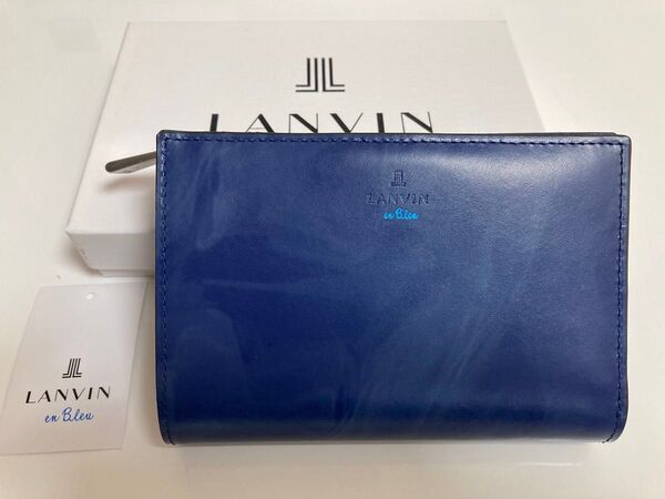 LANVIN en Bleu ランバンオンブルー レザー 二つ折り財布 532604 ミスティカル 定価19800円 新品