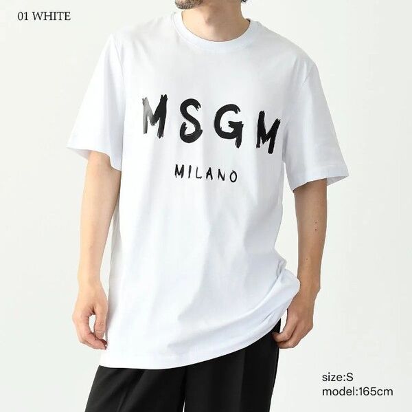 MSGM ロゴTシャツ ホワイト Tシャツ 2000MM510 メンズ