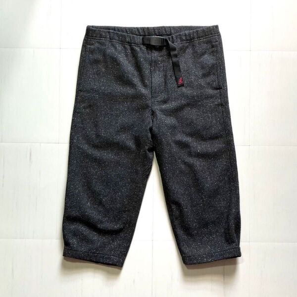 【美品】GRAMICCI グラミチ クロップドパンツ ウール チャコールブラック メンズS 七分丈 ハーフパンツ ツイード生地