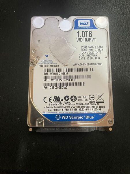 Western Digital 1TB HDD WD10JPVT (2012年モデル)