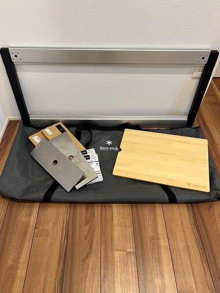 snowpeak アイアングリルテーブルロング、ケース、天板セット 使用回数浅!美品!