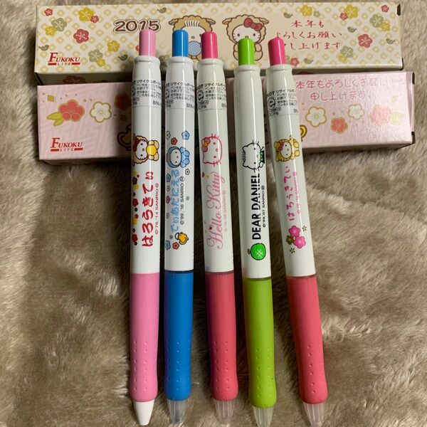 ハローキティ ボールペン 5本 非売品レア パイロットクリップオン