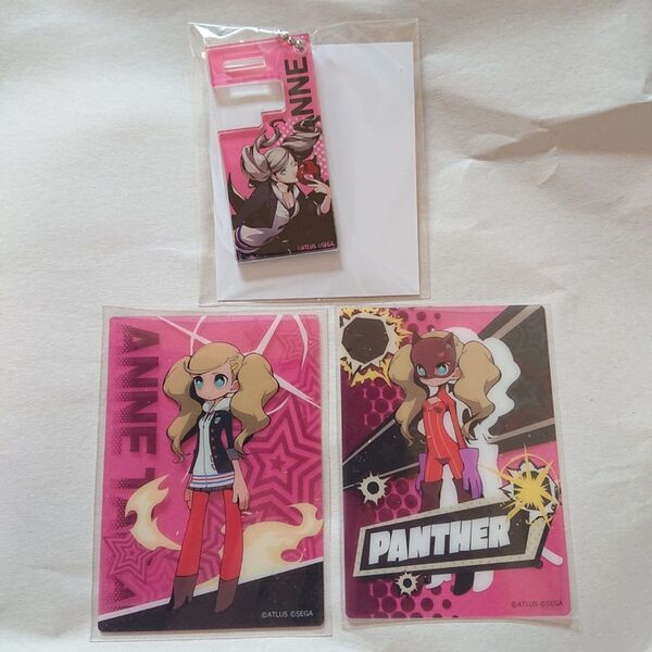 ペルソナ5 アニマックスカフェ P5R 高巻杏 パンサー アクキー P5X P5Tコレクションカード スマホスタンド