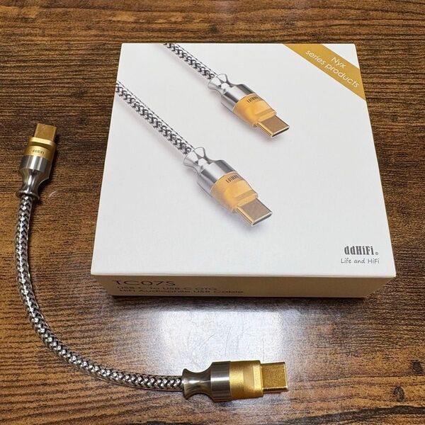 DD ddHiFi TC07S Nyxシリーズ シルバー USB-C - USB-C HIFI オーディオOTGケーブル