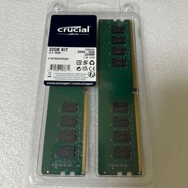 crucial DDR4-3200 32GB(16GB×2)デスクトップ メモリ