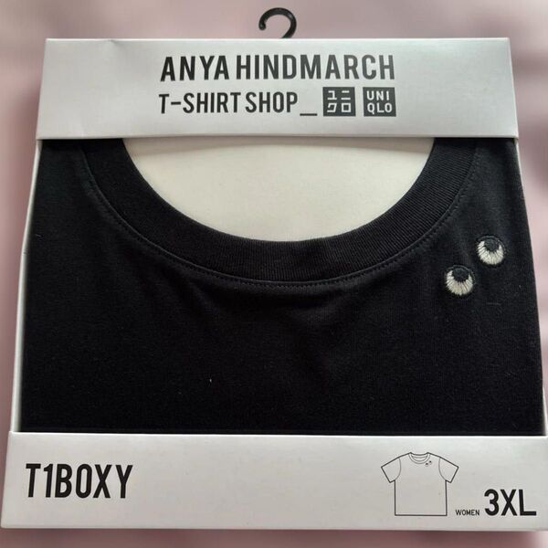 ANYA HINDMARCH T1BOXY Tシャツ 3XL ブラック 半袖