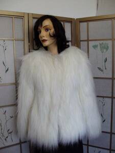  white fake fur jacket size 6